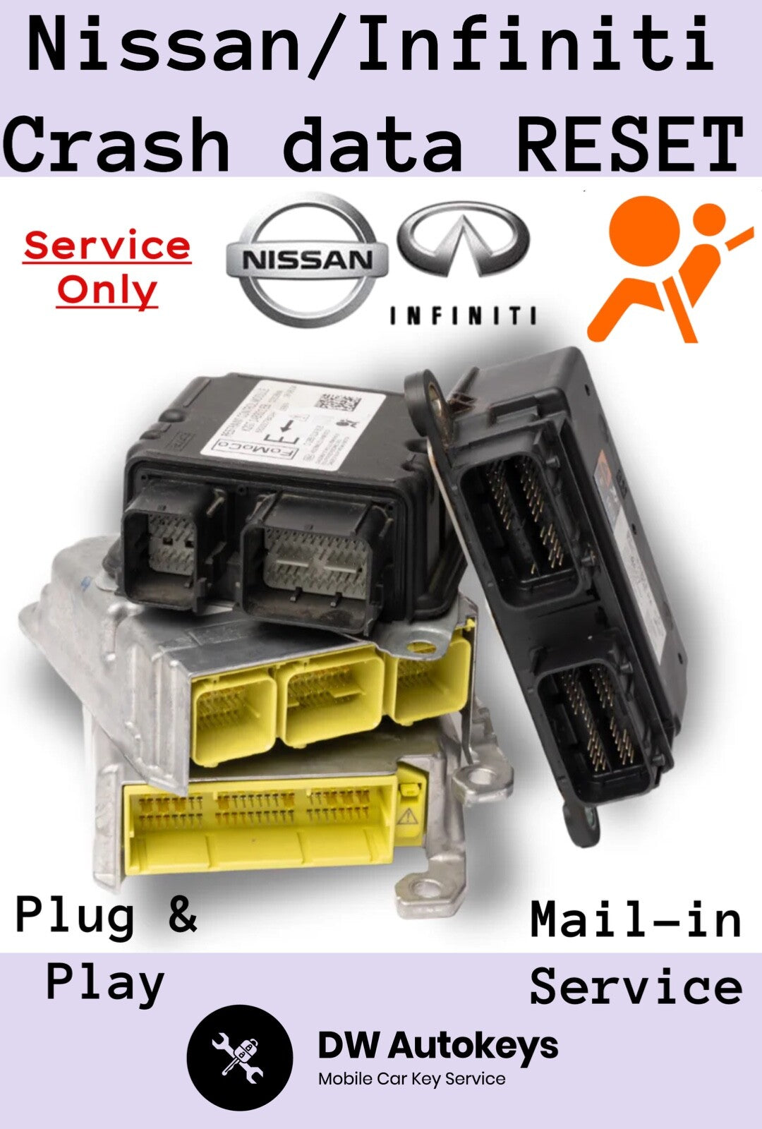 Nissan / Infiniti Module Reset SRS Unit Crash Code DATA Clear SAME DAY Return