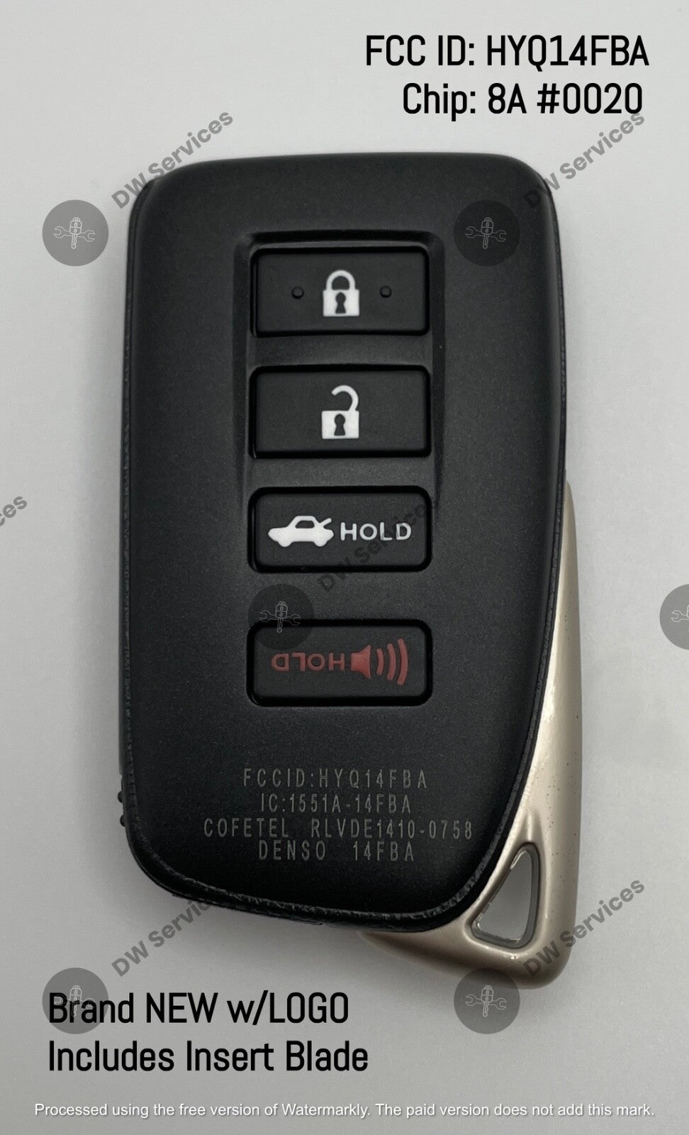 NEW! Lexus RC F  14-20 PROXIMITY remote SMART key FOB HYQ14FBA "AG Board" # 2110