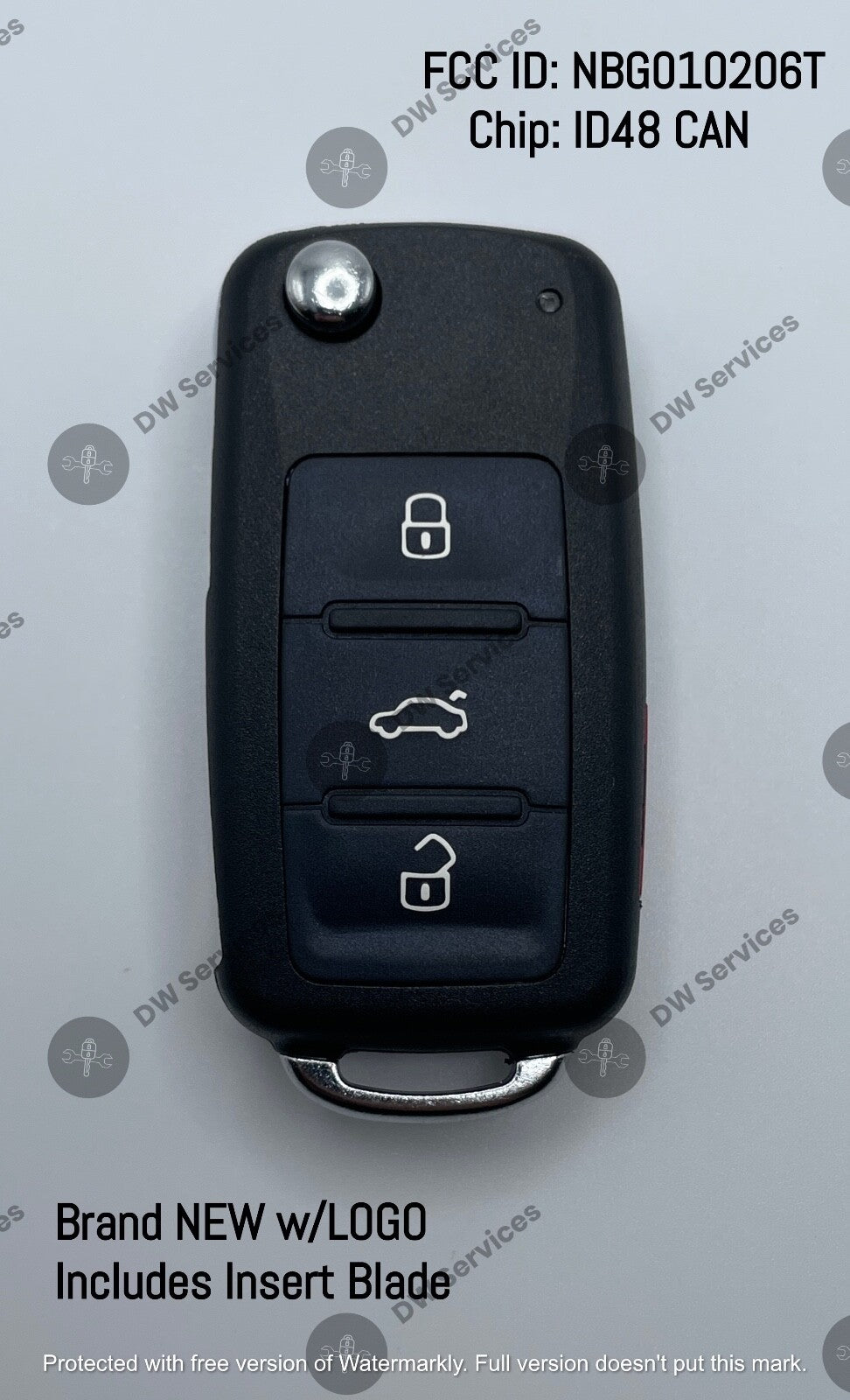 NEW! Volkswagen 4 Button Remote Flip Smart Key Proximity NBG010206T 5K0837202AK