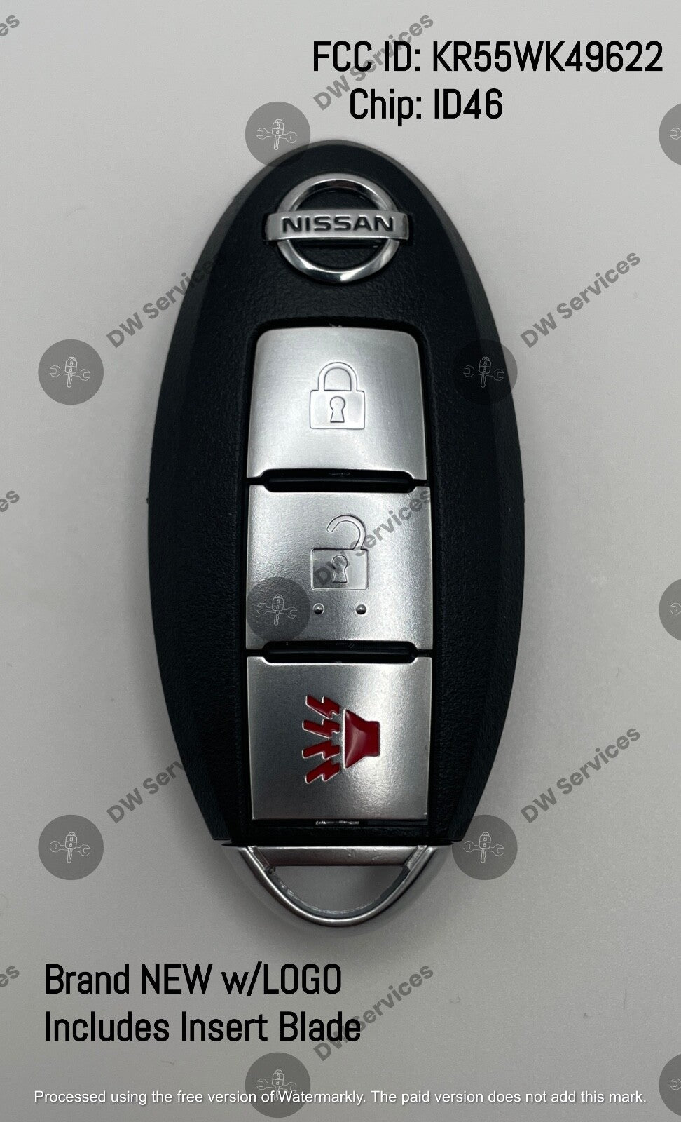 NEW! Nissan Murano / 370Z 3-button Proximity remote SMART key FOB KR55WK49622