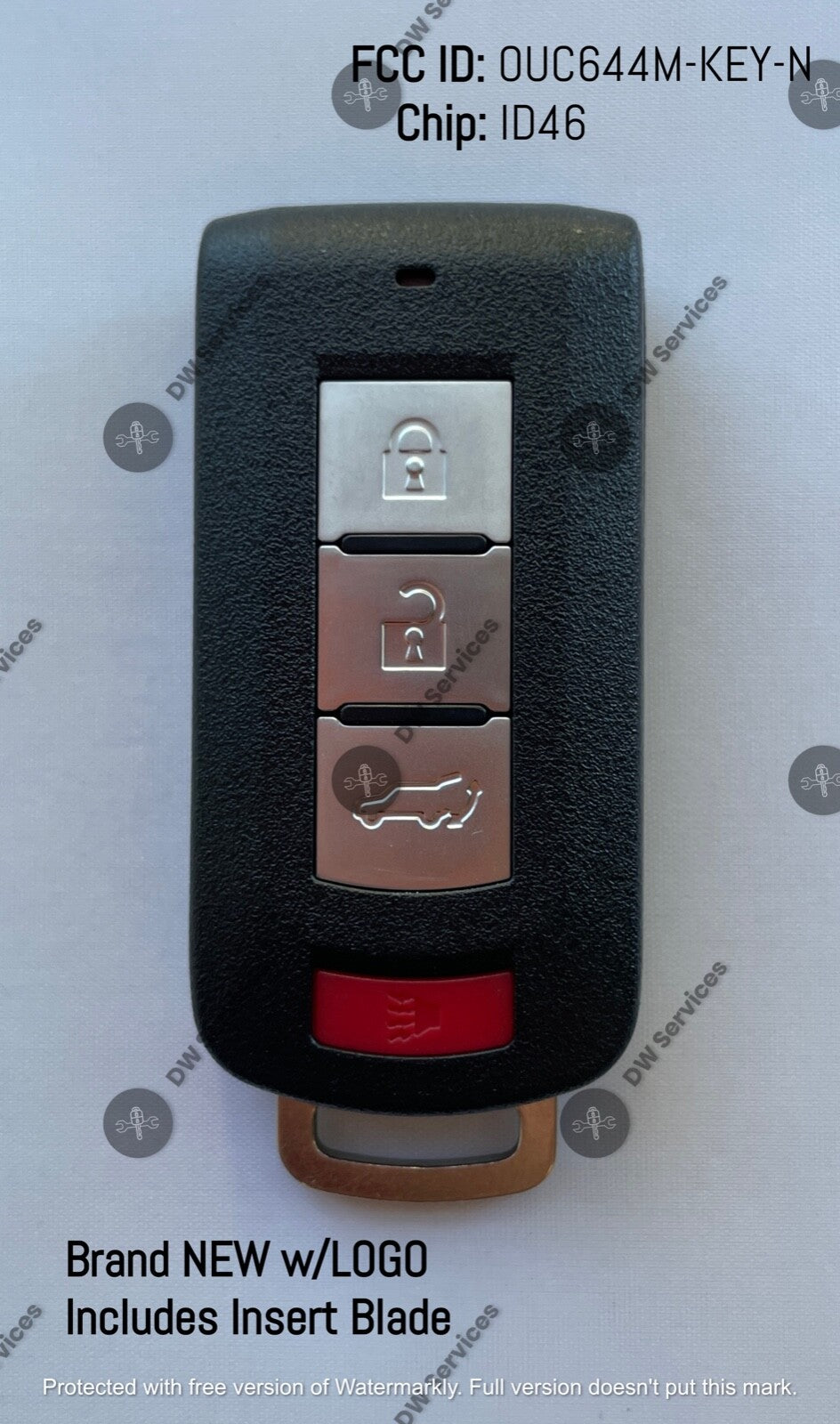 NEW! Mitsubishi Outlander 14-20  4Button Proximity Smart Key OUC644M-KEY-N HATCH