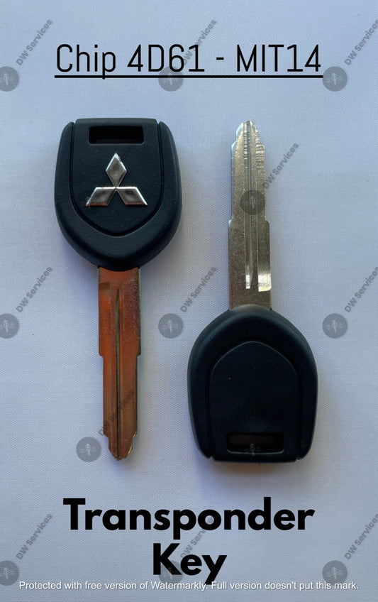 2x NEW! OEM Mitsubishi Transponder Chip 4D61 Ignition Car Key Replacement MIT14