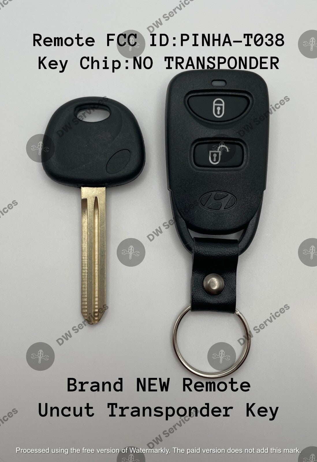 NEW! Hyundai Santa FE keyless entry remote FOB PINHA-T038 & Non-Transponder KEY