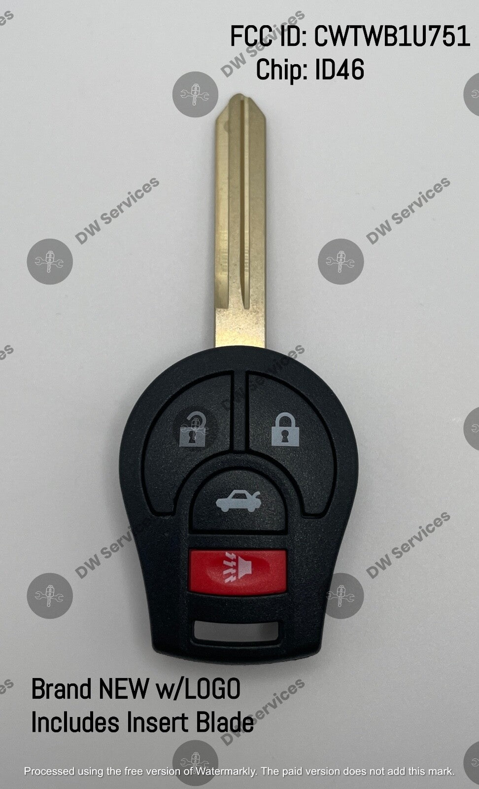 NEW! Nissan 4-button remote head key fob CWTWB1U751 KBRASTU15 H0561-3AA0B KBRAST