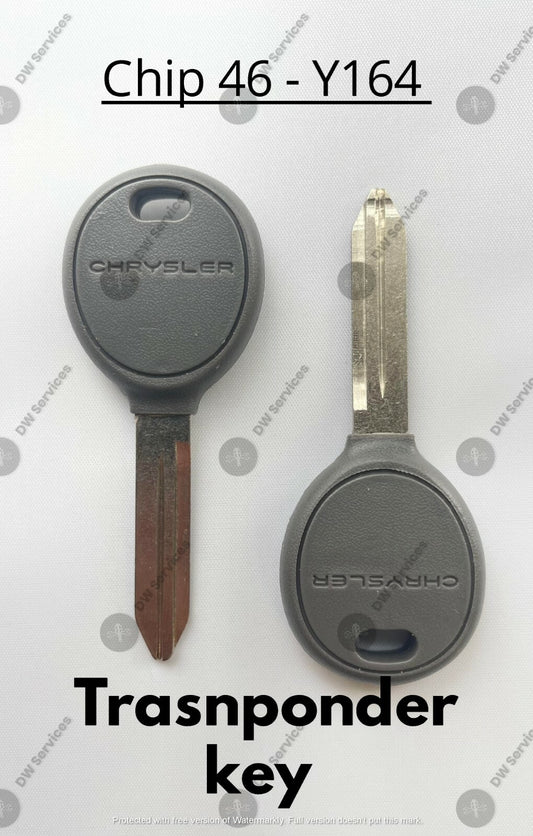 2x NEW! OEM Chrysler Transponder Chip 46 Ignition Car Key Replacement Blank Y164