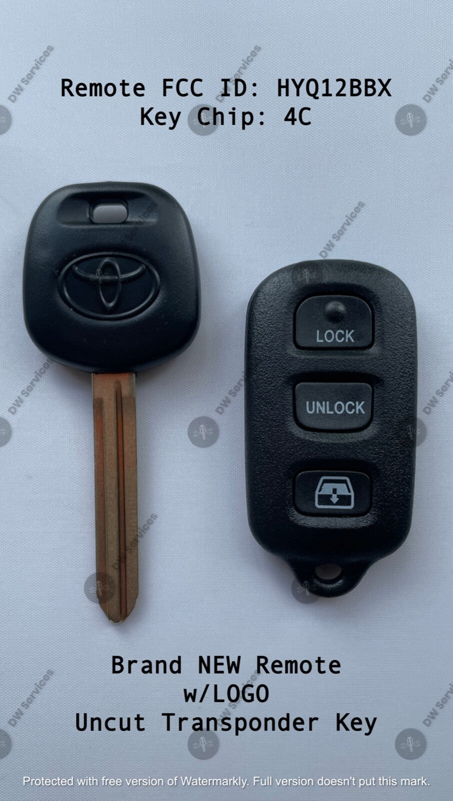 NEW! Toyota keyless entry remote FOB HYQ12BBX & Transponder KEY 4C Sequoia 4RUNN